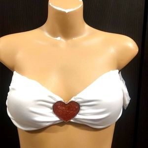 Victoria Secret white heart bandeau swim